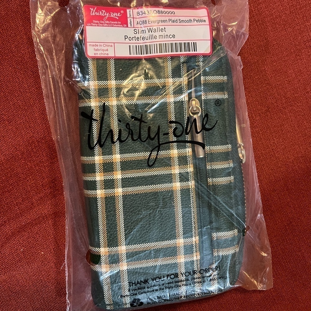 Evergreen Plaid Slim Wallet